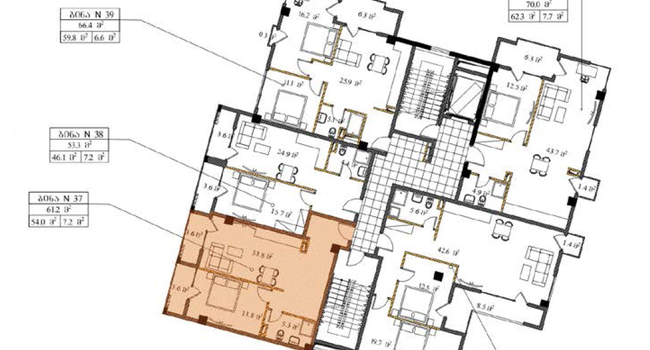 Пролаю 2х комнатную квартиру в Тбилиси, ЖК Krtsanisi Modern 61,2 кв.м